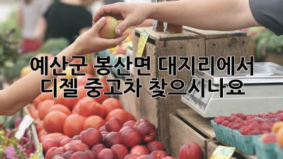 예산군 봉산면 대지리에서 디젤 중고차 찾으시나요?