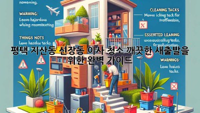 평택 지산동, 신장동 이사 청소: 깨끗한 새출발을 위한 완벽 가이드